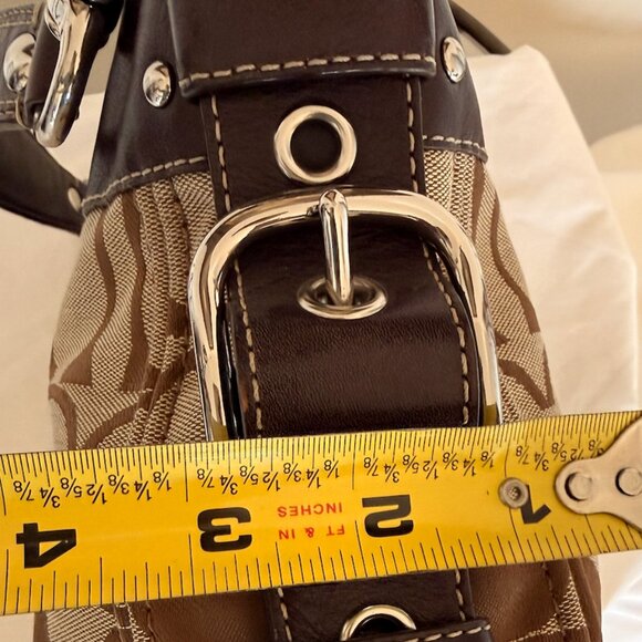 Genuine Coach Signature Shoulder Bag – Brown/Tan with Dark Brown Leather Trim - Picture 14 of 14